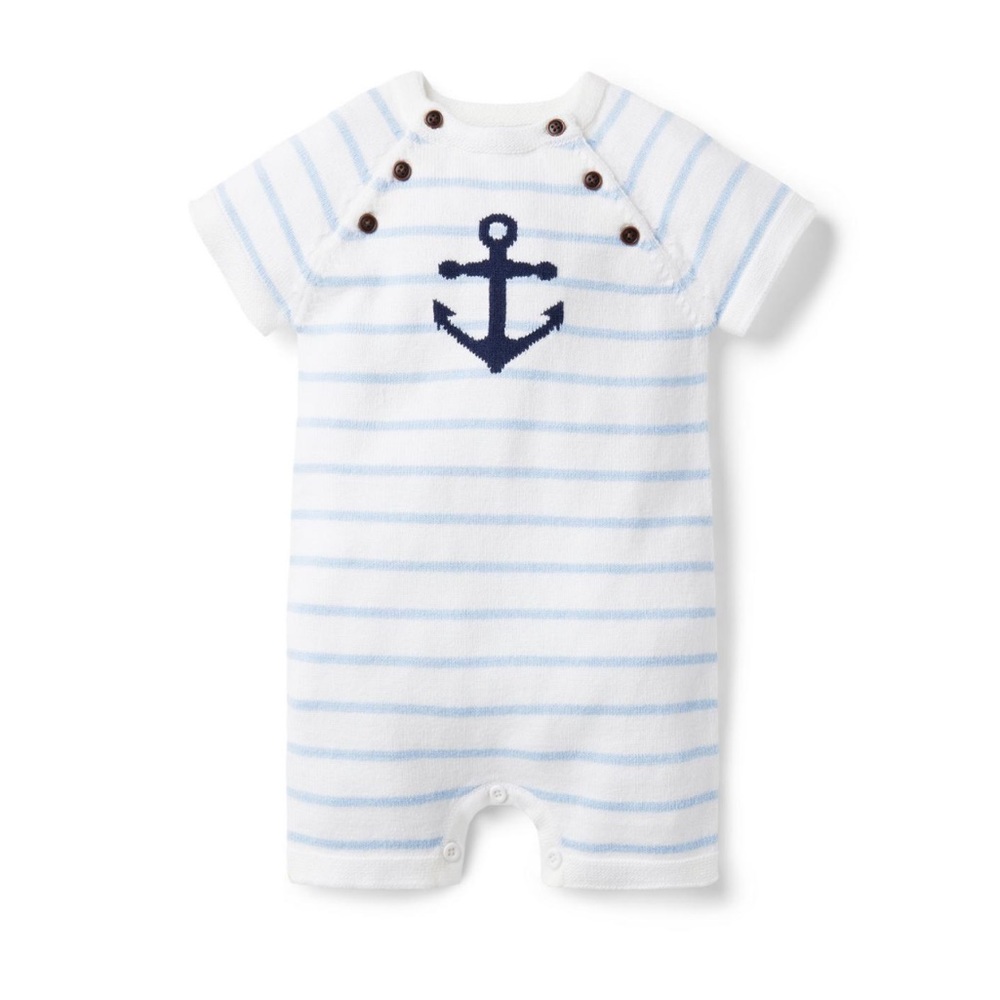 Janie and Jack Baby Anchor Sweater Romper